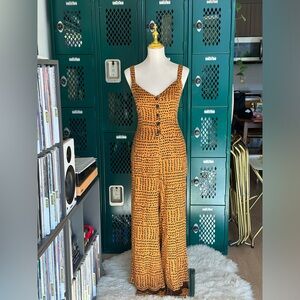 Urban Outfitters jumpsuit, leopard tribal wide leg Small